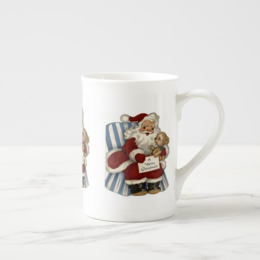 Weihnachten Tasse, Vintager Weihnachtsmann Porzellantasse (Rechts)