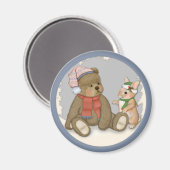 Weihnachten Teddy und Bunny Magnet (Vorderseite/Rückseite)