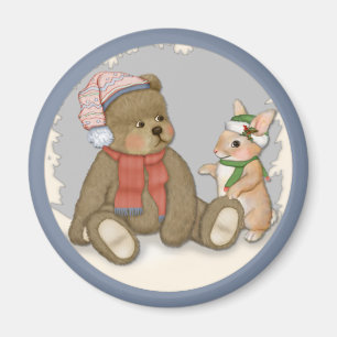 Weihnachten Teddy und Bunny Magnet
