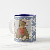 Weihnachten Teddy und Bunny Zweifarbige Tasse (Vorderseite Links)