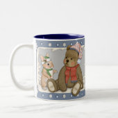 Weihnachten Teddy und Bunny Zweifarbige Tasse (Links)