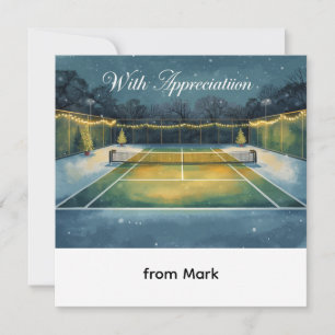 Weihnachten Tennis auf dem Hof mit Wertschätzung