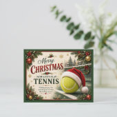 Weihnachten Tennis mit Ball Santa Hut  (Stehend Vorderseite)