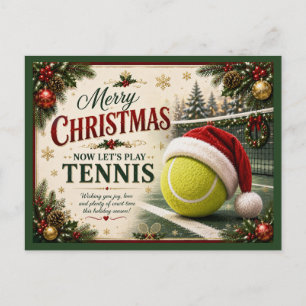 Weihnachten Tennis mit Ball Santa Hut 
