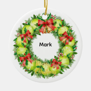 Weihnachten Tennis mit Tennisball  Keramik Ornament
