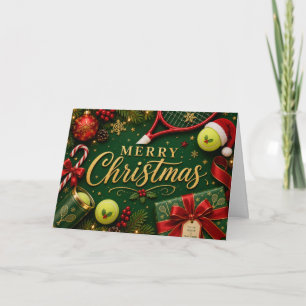 Weihnachten Tennis mit Tennisball und Santa Hut 