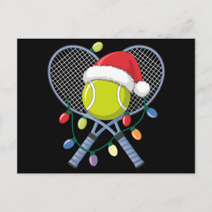 Weihnachten Tennis Schläger Ball Santa Hut Lichter