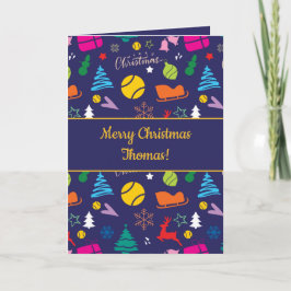 🎄 Weihnachten 🎾 Tennissee blau Karte