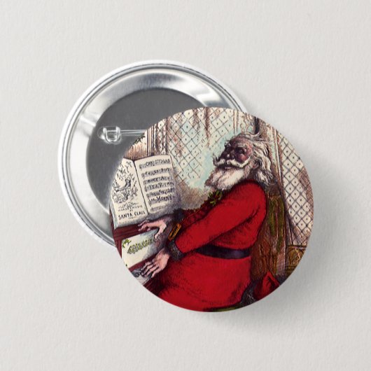 Weihnachten, Thomas Nast Weihnachtsmann Piano Button (Vorne & Hinten)