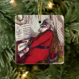 Weihnachten, Thomas Nast Weihnachtsmann Piano Keramikornament