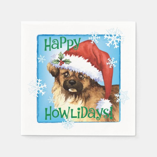 Weihnachten Tibetan Spaniel Napkins Serviette (Vorderseite)