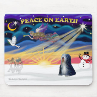 Weihnachten - Tibetischer Terrier (BW) Mousepad