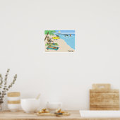 "Weihnachten Tide" - Urlaub am Strand von Santa un Poster (Küche)