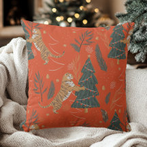 Weihnachten Tiger und Weihnachtsbaum