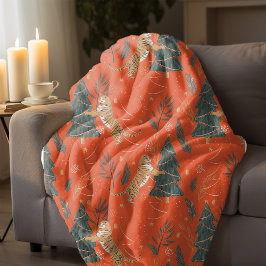 Weihnachten Tiger und Weihnachtsbaum Sherpadecke