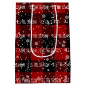 Weihnachten 'TIS DER SAISON Text in Schneeflocken Mittlere Geschenktüte (Rückseite)