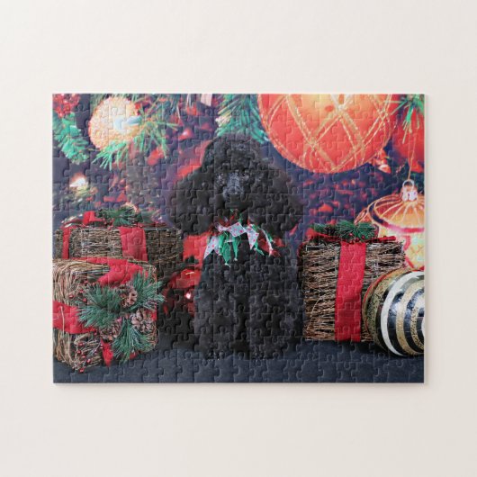 Weihnachten - Toby - Pudel Puzzle (Horizontal)