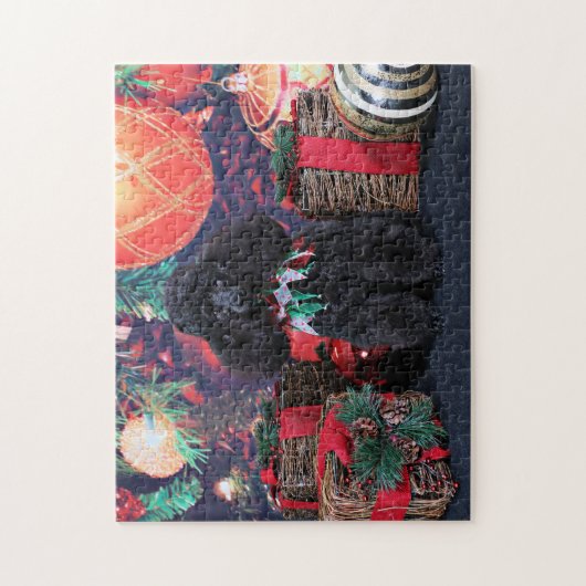 Weihnachten - Toby - Pudel Puzzle (Vertikal)