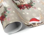 Weihnachten Toggenburg Kinderziege Poinsettia Wrea Geschenkpapier (Rolleneckpunkt)