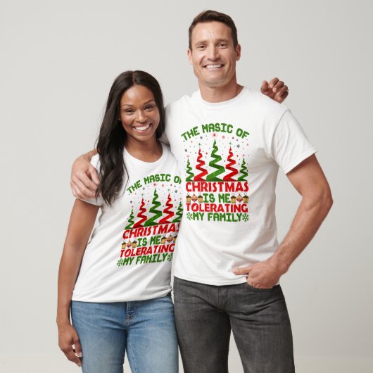 Weihnachten toleriert Familie humorvoll T-Shirt (Unisex)