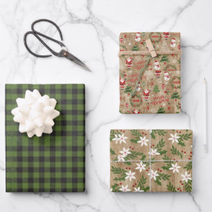 Weihnachten Traditionell Geschenkpapier Set