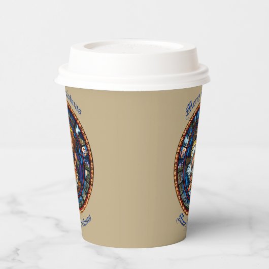 Weihnachten Traditionelle Krippe Pappbecher (Links)