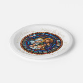 Weihnachten Traditionelle Krippe Pappteller (Schrägansicht)