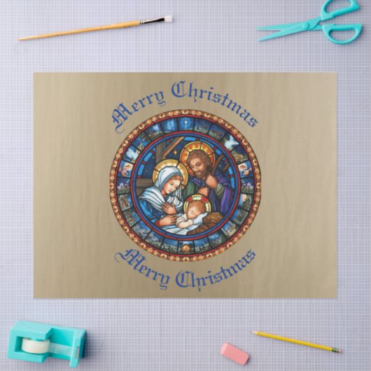 Weihnachten Traditionelle Krippe Seidenpapier (Basteln)