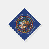 Weihnachten Traditionelle Krippe Serviette (Ecke)