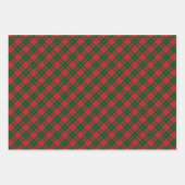 Weihnachten Traditioneller Karierter Tartan Geschenkpapier Set (Vorderseite)