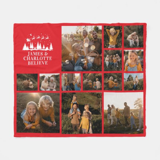 Weihnachten Traditionelles Foto Collage Fleecedecke (Vorderseite (Horizontal))