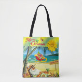 Weihnachten Tragetaschen der Frauen, Strand Santa  Tasche (Vorderseite)