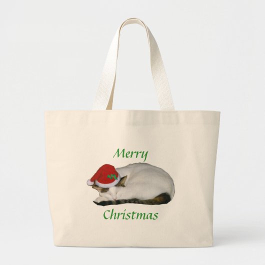 Weihnachten träumt Katzen-Nickerchen-Tasche Jumbo Stoffbeutel (Vorne)