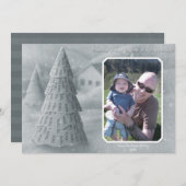 Weihnachten Tree Foto Card blau (Vorne/Hinten)