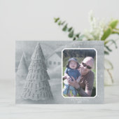 Weihnachten Tree Foto Card blau (Stehend Vorderseite)