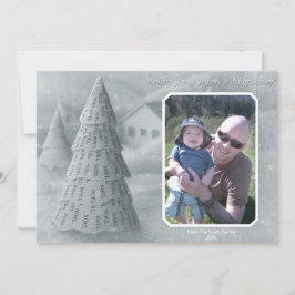 Weihnachten Tree Foto Card blau