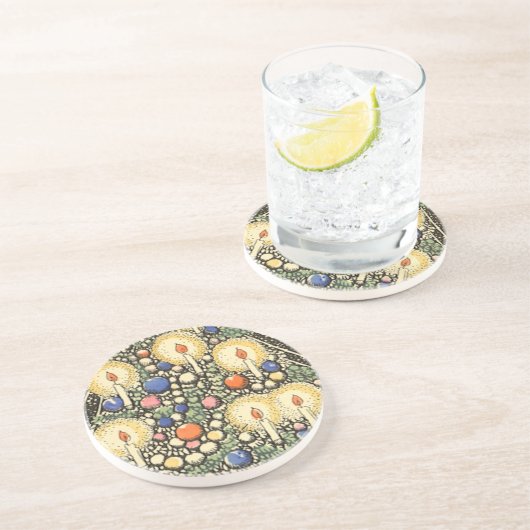 Weihnachten, Tree mit Kerzen und ein Star Getränkeuntersetzer (Seite)