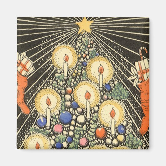Weihnachten, Tree mit Kerzen und ein Star Magnet (Vorne)