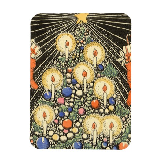 Weihnachten, Tree mit Kerzen und ein Star Magnet (Vertikal)