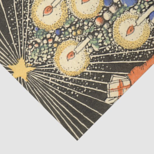 Weihnachten, Tree mit Kerzen und ein Star Seidenpapier (Ausschnitt)