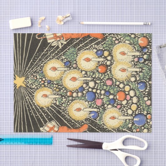 Weihnachten, Tree mit Kerzen und ein Star Seidenpapier (Handwerk)