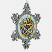 Weihnachten Tree Winter Solstice Blumenstrauß Wicc Schneeflocken Zinn-Ornament (Links)