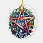 Weihnachten Tree Winter Solstice Holly Wicca Penta Keramik Ornament (Links)
