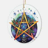 Weihnachten Tree Winter Solstice Holly Wicca Penta Keramik Ornament (Links)