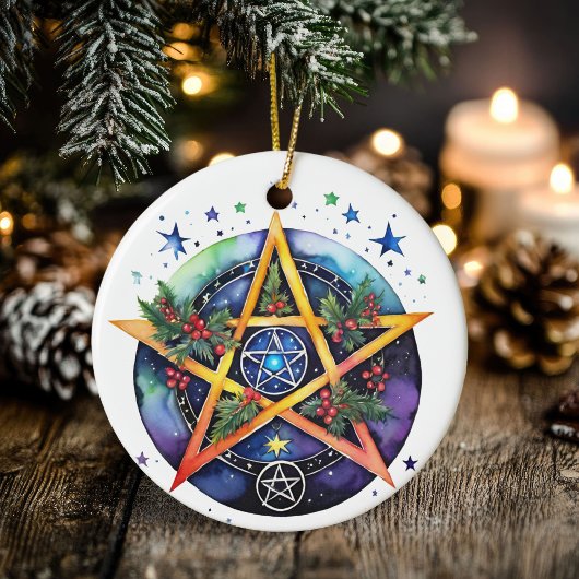 Weihnachten Tree Winter Solstice Holly Wicca Penta Keramik Ornament