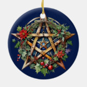 Weihnachten Tree Winter Solstice Holly Wicca Penta Keramik Ornament (Hinten)