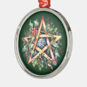 Weihnachten Tree Winter Solstice Landschaft Wicca  Ornament Aus Metall (Links)