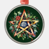 Weihnachten Tree Winter Solstice Landschaft Wicca Ornament Aus Metall (Vorne)