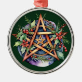 Weihnachten Tree Winter Solstice Landschaft Wicca Ornament Aus Metall (Vorne)