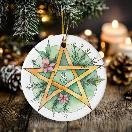 Weihnachten Tree Winter Solstice Monogram Wicca Pe Keramik Ornament